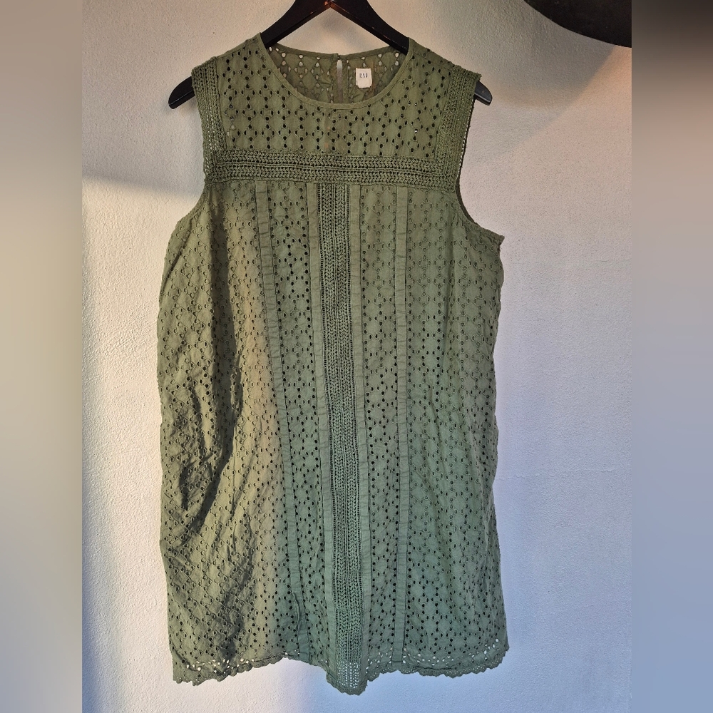 100% Cotton Eyelet Lace Sheath Dress By Gap Size Large Tall